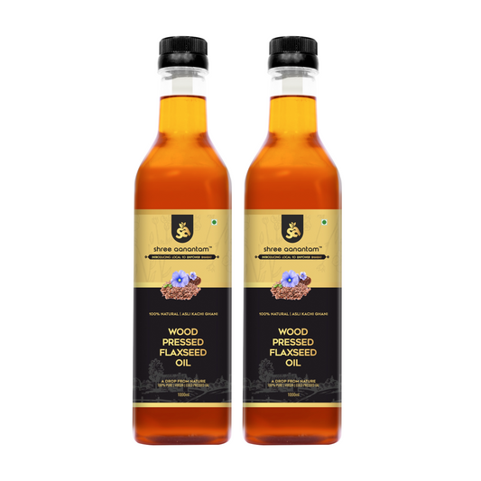 Cold Pressed Flaxseed Oil (Free 100 ML Ghee with 5 Liter Can)